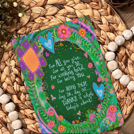 Mam Dank u Quote  Floral Kaart