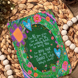 Mam Dank u Quote Floral Kaart