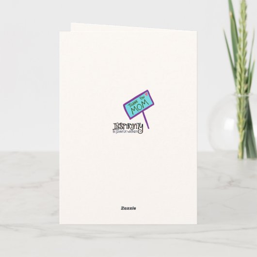 Mam Dank u Quote  Floral Kaart (Achterkant)