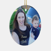 Mam Daughter Photo Ornaments Holiday Kerstmis Keramisch Ornament (Rechts)