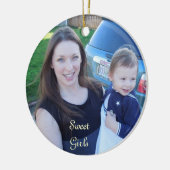 Mam Daughter Photo Ornaments Holiday Kerstmis Keramisch Ornament (Links)