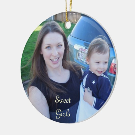 Mam Daughter Photo Ornaments Holiday Kerstmis Keramisch Ornament (Links)