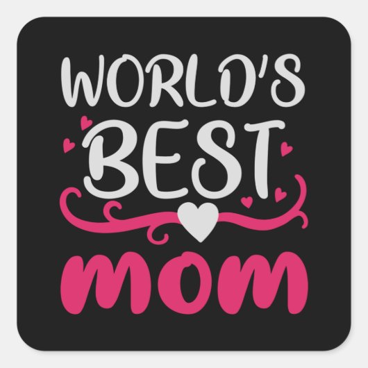 Mam - De beste moeder ter wereld Vierkante Sticker (Voorkant)