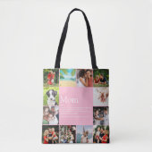 Mam Definition Citaat 12 Foto Collage Pink Tote Bag (Voorkant)