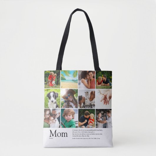 Mam Definition Citaat 12 Foto Collage Tote Bag (Voorkant)