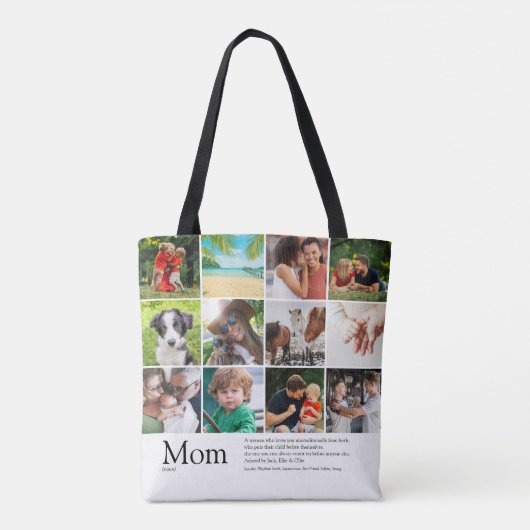 Mam Definition Citaat 12 Foto Collage Tote Bag (Achterkant)