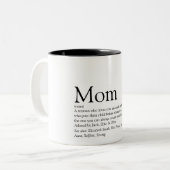 Mam Definition Quote Black en White Tweekleurige Koffiemok (Voorkant links)