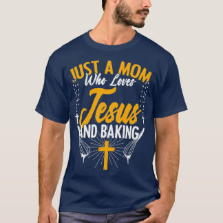 Mam die van Jezus houdt en een bakkermaaier maakt T-shirt