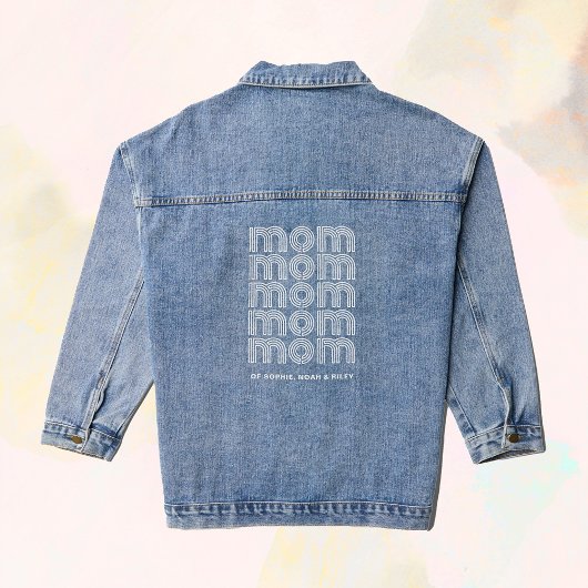 mam | Disco Stijl Tekst met Kindernamen Denim Jacket