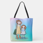 Mam & Dochter Canvas tas (Achterkant)