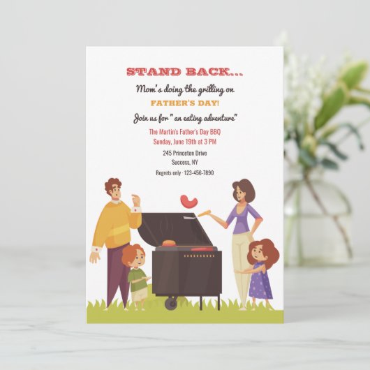 Mam doet de Grilling Kaart (Staand voorkant)