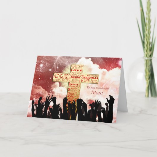 Mam, een Christelijk kerstfeest Feestdagen Kaart (Voorkant)