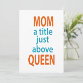 Mam een titel net boven koningin-Birthday Gift voo Kaart (Staand voorkant)