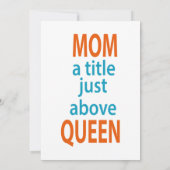 Mam een titel net boven koningin-Birthday Gift voo Kaart (Achterkant)