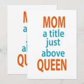 Mam een titel net boven koningin-Birthday Gift voo Kaart (Voorkant / Achterkant)