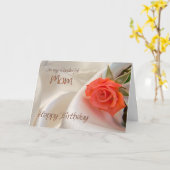 Mam, een verjaardagskaart met een roze roos kaart (Gele Bloem)