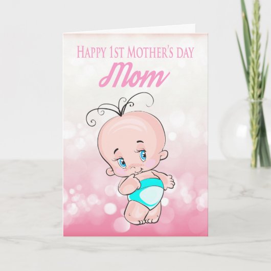 Mam, eerste Moederdag met een kleine klare Baby Kaart (Voorkant)