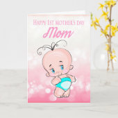 Mam, eerste Moederdag met een kleine klare Baby Kaart (Gele Bloem)