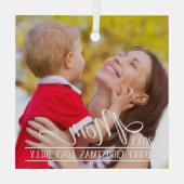 Mam Elegant kerstfoto Gepersonaliseerd Glas Ornament (Achterkant)