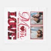 Mam Elegant Modern Typografie Foto Moederdag Fleece Deken (Voorkant (Horizontaal))