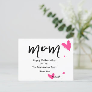 Mam, elegante Moederdag Kaart met roze harten