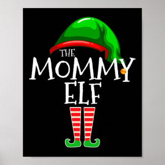 Mam Elf Family Matching Group Kerstmis Poster