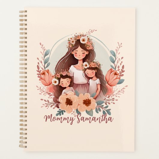 Mam en aughters met Floral Background Planner (Voorkant)