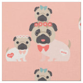 Mam en Babies Pugs Stof (Close Up)