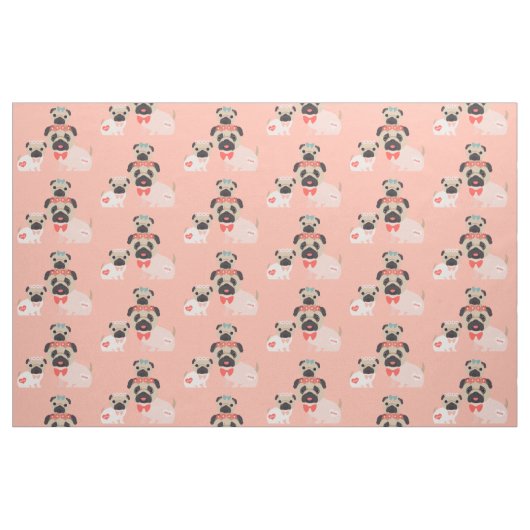 Mam en Babies Pugs Stof (Fat Quarter)