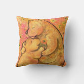 Mam en Baby Beer Sierkussen - Knuffel (Achterkant)
