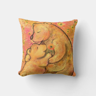 Mam en Baby Beer Sierkussen - Knuffel