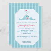 Mam en Baby Boy Whale Kaart (Voorkant / Achterkant)