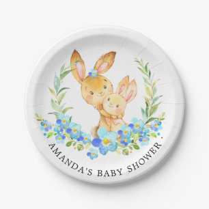Mam en Baby Bunny Boys Baby shower 7" Bord