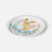Mam en Baby Bunny Boys Baby shower 7" Bord (Gekanteld)