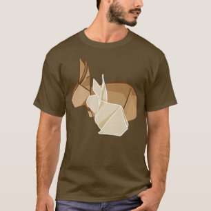 Mam en Baby Bunny Origami Paper Japanse Style Bu T-shirt