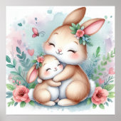 Mam en Baby Bunny Poster (Voorkant)