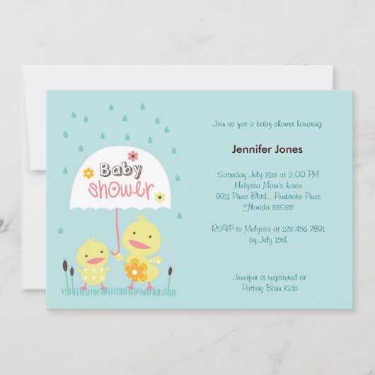 Mam en Baby Chick Kaart (Voorkant)