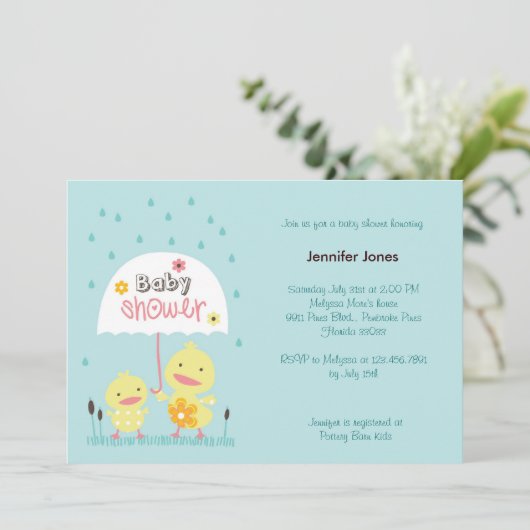 Mam en Baby Chick Kaart (Staand voorkant)