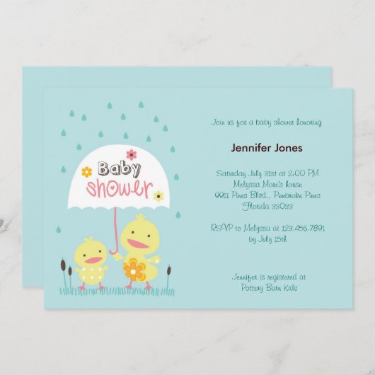 Mam en Baby Chick Kaart (Voorkant / Achterkant)