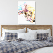 Mam en Baby Deer, Deer Family Gift, Funny Dauhgter Canvas Afdruk (Insitu (Slaapkamer))