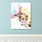 Mam en Baby Deer, Deer Family Gift, Funny Dauhgter Canvas Afdruk (Insitu (Houten vloer))