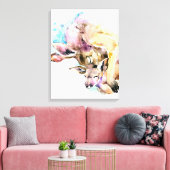 Mam en Baby Deer, Deer Family Gift, Funny Dauhgter Canvas Afdruk (Insitu (Woonkamer))