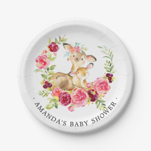 Mam en Baby Deer Girls Baby shower 7-inch Bord