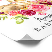 Mam en Baby Deer Welkom Baby shower Poster (Hoek)