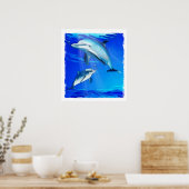 Mam en Baby Dolphin Poster (Keuken)