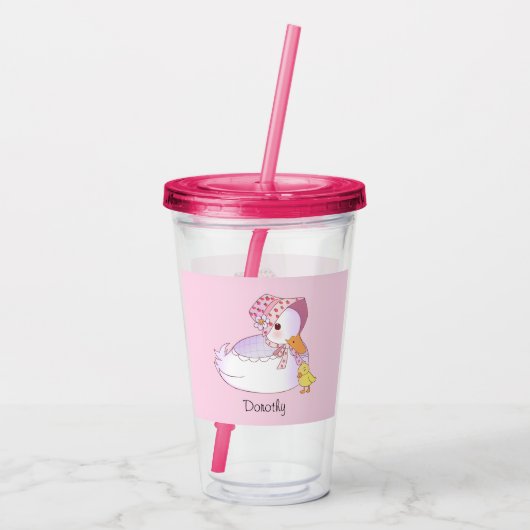 Mam en Baby Duck Acryl Drinkbeker (Achterkant)