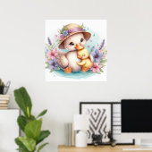 Mam en Baby Duck Poster (Thuiskantoor)