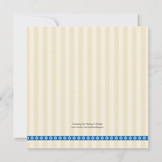 Mam en Baby Elephant Baby Boy Shower Invitation Kaart (Achterkant)