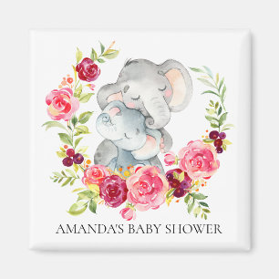 Mam en Baby Elephant Baby shower Favor Magnet