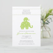 Mam en Baby Elephant Baby shower Invitation Kaart (Staand voorkant)